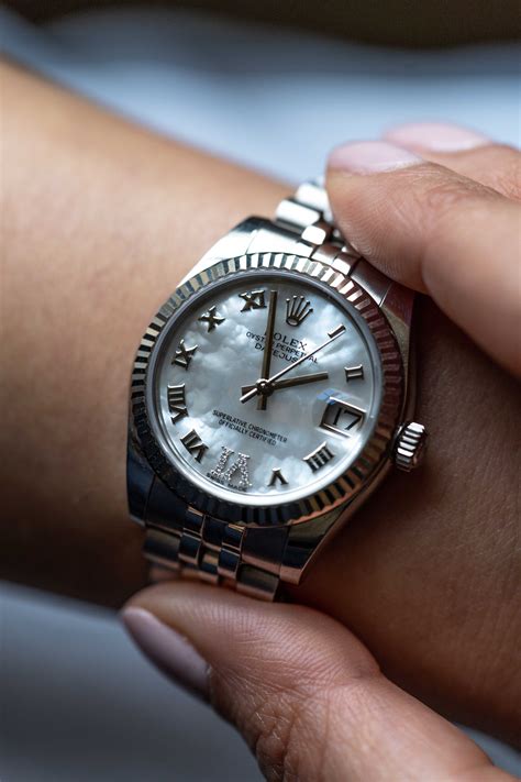 rolex datejust 31mm on wrist